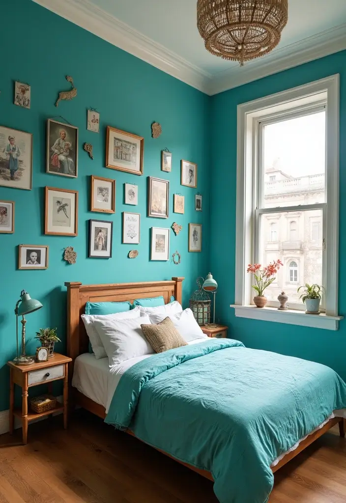25 Turquoise Bedroom Ideas for Adults That Calm the Soul - 22. Personal Touches
