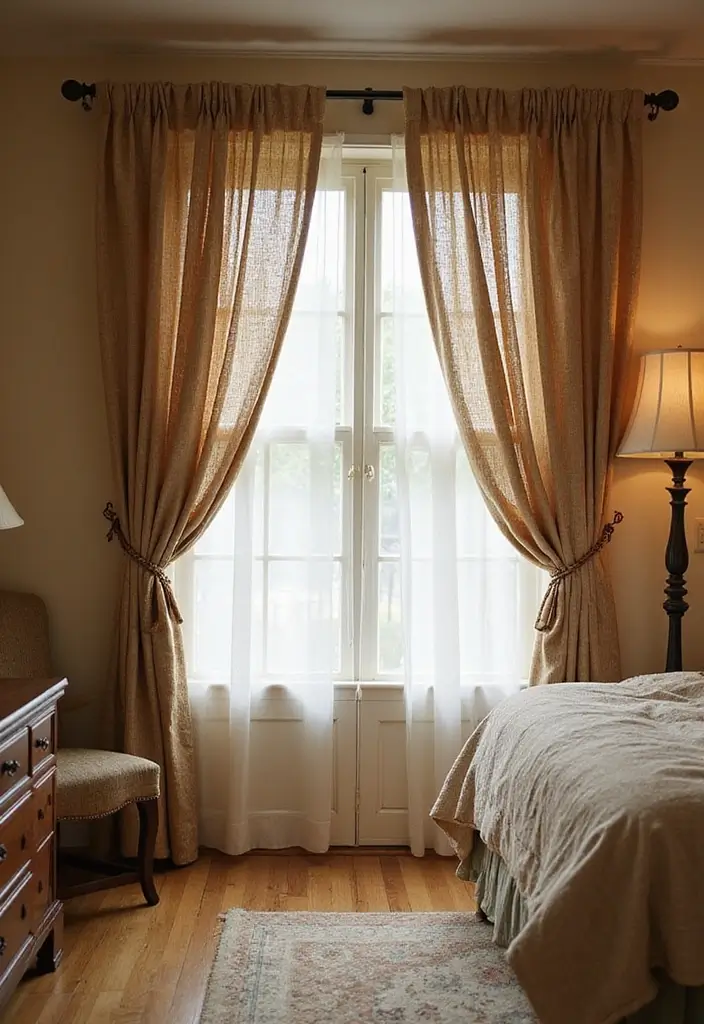26 Country Style Bedroom Ideas That Feel Warm and Inviting - 11. Rustic Curtains