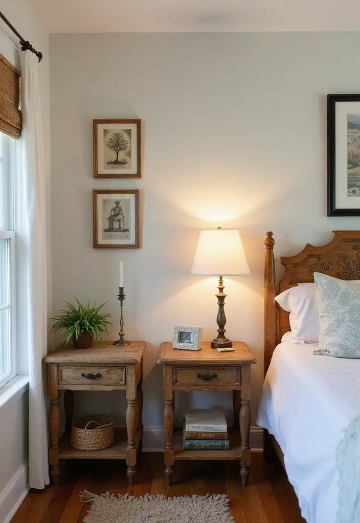 26 Country Style Bedroom Ideas That Feel Warm and Inviting - 18. Charming Nightstands