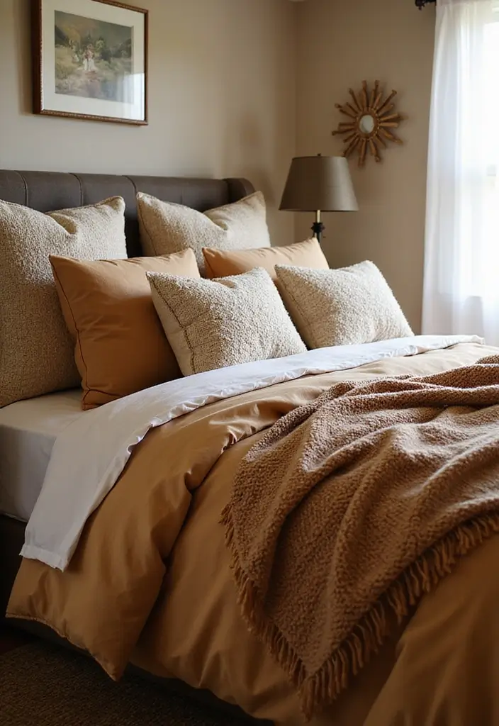 26 Country Style Bedroom Ideas That Feel Warm and Inviting - 2. Cozy Layered Textiles