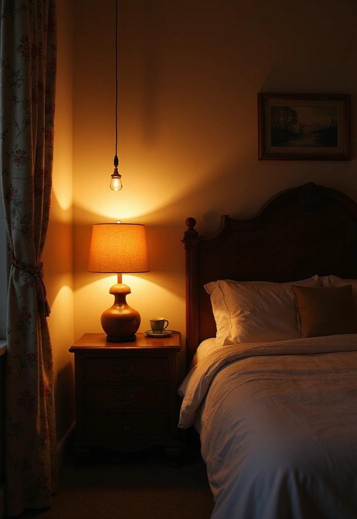 26 Country Style Bedroom Ideas That Feel Warm and Inviting - 4. Soft Lighting Fixtures