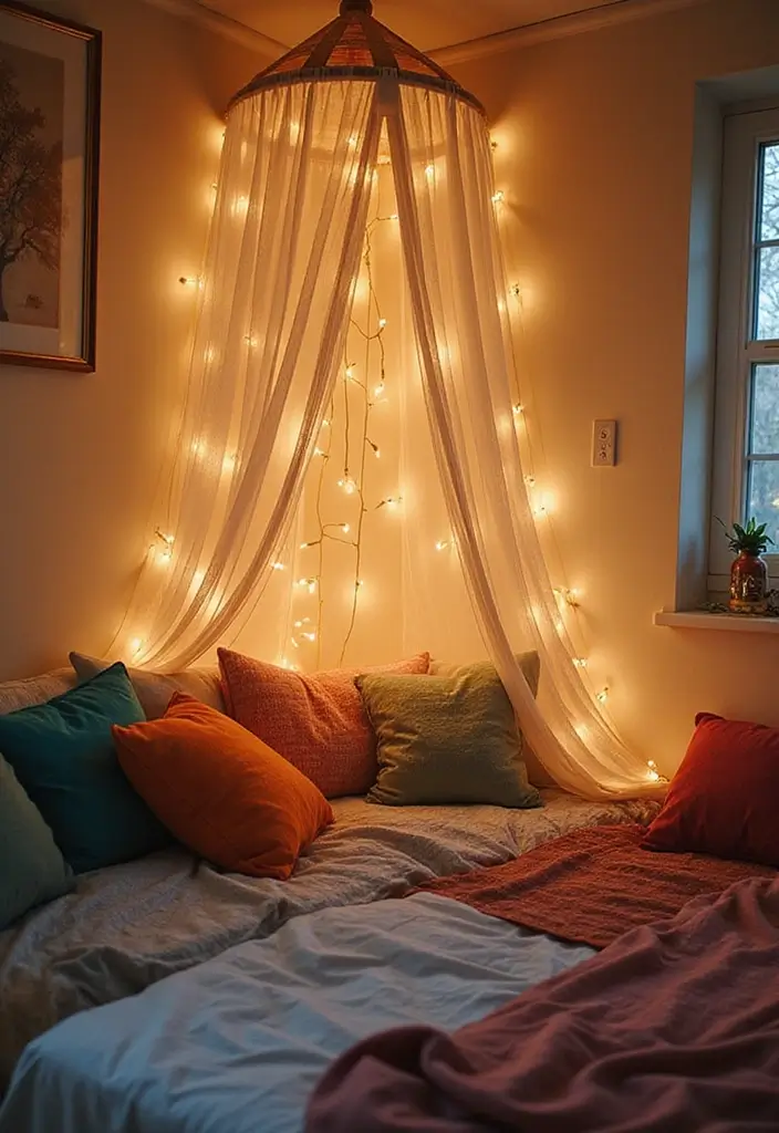 26 Girls Bedroom Ideas for Small Rooms That Are Sweet & Space-Savvy - 1. Cozy Canopy Corner