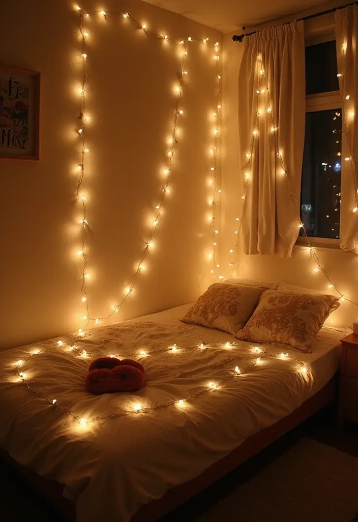 26 Girls Bedroom Ideas for Small Rooms That Are Sweet & Space-Savvy - 7. Dreamy Fairy Light Displays
