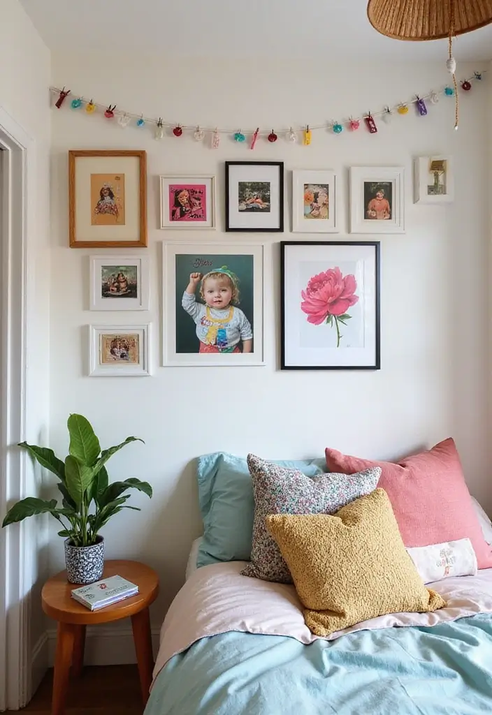 26 Girls Bedroom Ideas for Small Rooms That Are Sweet & Space-Savvy - 9. Personalized Art Displays