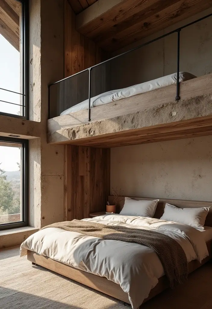 26 Ingenious Mezzanine Bedroom Small Loft Ideas - 22. Play with Textures