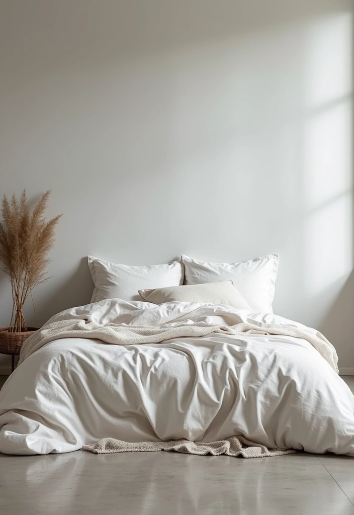 26 Ingenious Mezzanine Bedroom Small Loft Ideas - 8. Minimalist Bedding Choices