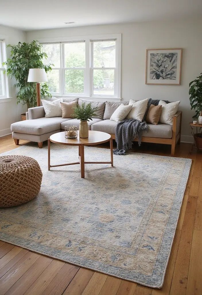 27 One Bedroom Apartment Ideas That Feel Spacious & Modern - 10. Stylish Rugs