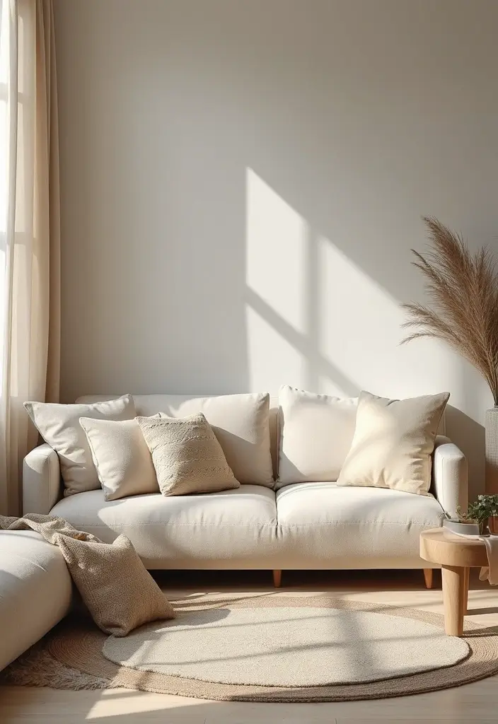 27 One Bedroom Apartment Ideas That Feel Spacious & Modern - 14. Neutral Textiles