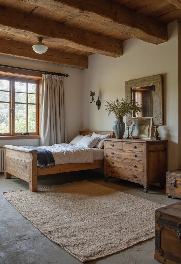 27 Western Boho Bedroom Ideas That Mix Wild Spirit and Style - 14. Rustic Furniture