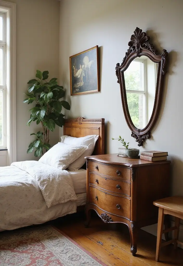 27 Western Boho Bedroom Ideas That Mix Wild Spirit and Style - 6. Vintage Finds