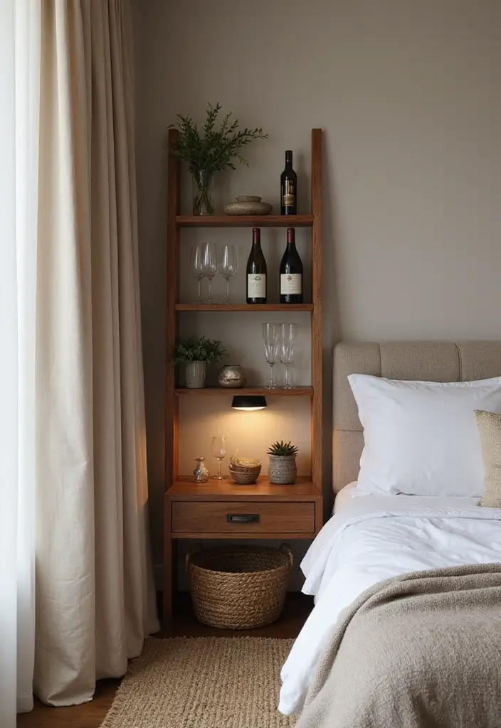 28 Corner Shelf Ideas for Bedrooms That Are Functional and Pretty - 14. Corner Wine Shelf