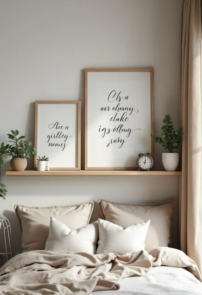 28 Corner Shelf Ideas for Bedrooms That Are Functional and Pretty - 28. Corner Shelf with Inspirational Quotes