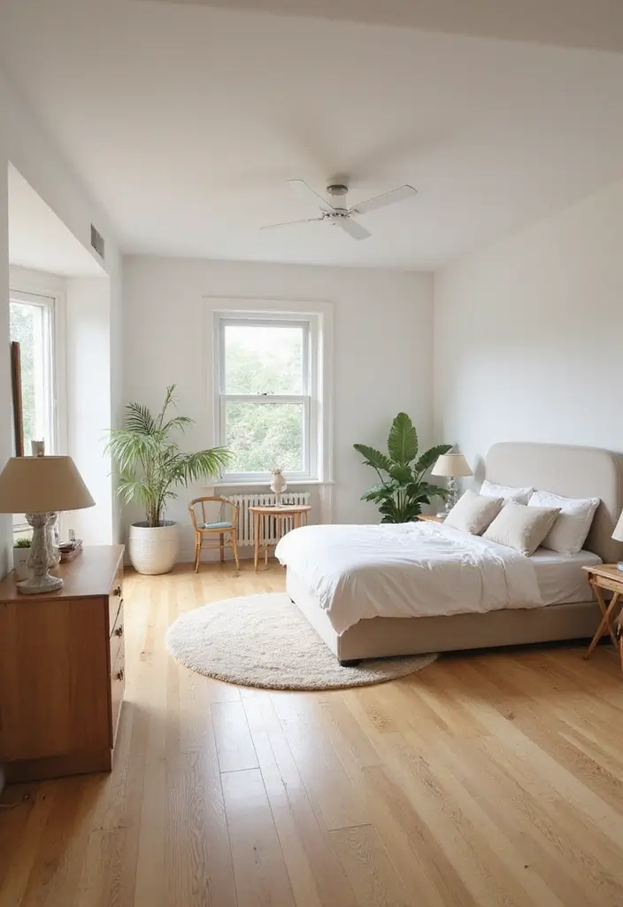 28 Minimalist Bedroom Decor Ideas That Feel Calm and Clutter-Free - 13. Open Floor Space