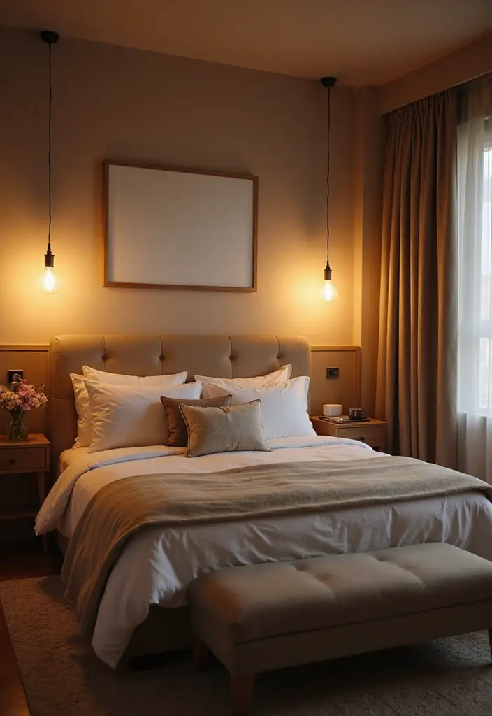 28 Minimalist Bedroom Decor Ideas That Feel Calm and Clutter-Free - 5. Minimalist Lighting