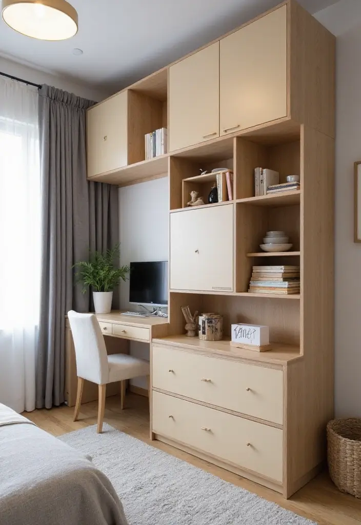 28 Minimalist Bedroom Decor Ideas That Feel Calm and Clutter-Free - 9. Smart Storage Solutions