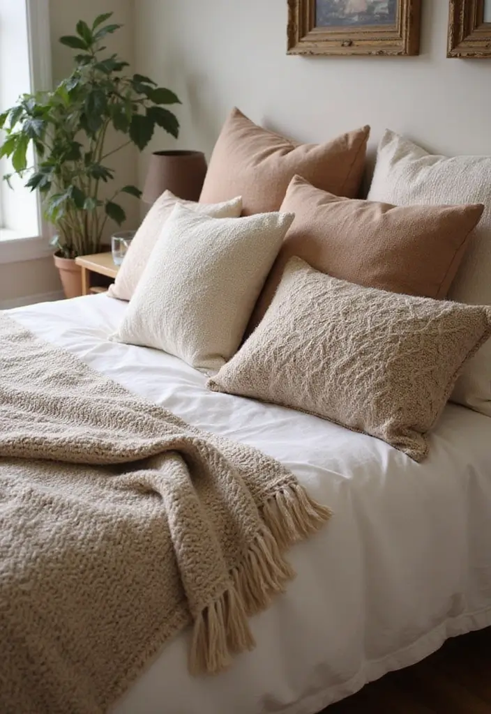 29 Apartment Bedroom Decor Ideas That Feel Cozy and Chic - 1. Layered Textiles for Warmth