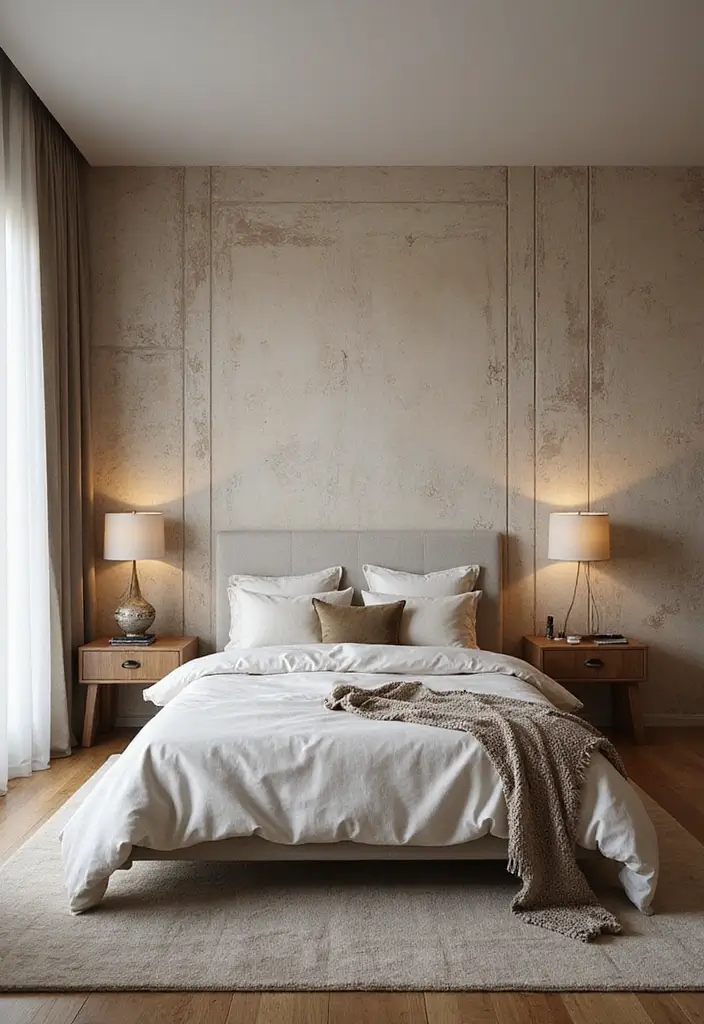 29 Apartment Bedroom Decor Ideas That Feel Cozy and Chic - 22. Textured Walls