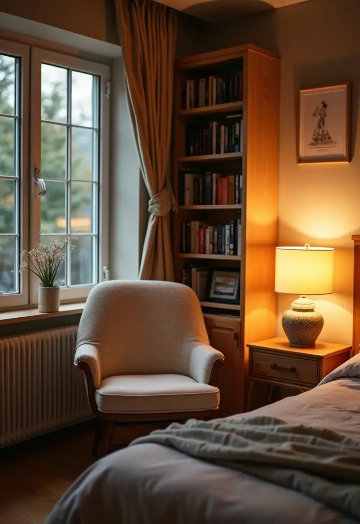29 Apartment Bedroom Decor Ideas That Feel Cozy and Chic - 8. Cozy Reading Nook