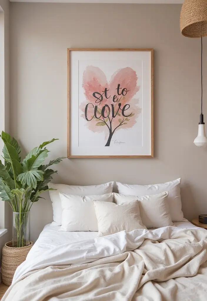 29 Romantic Bedroom Ideas for Him's Birthday That Feel Personal & Cozy - 14. DIY Art Piece