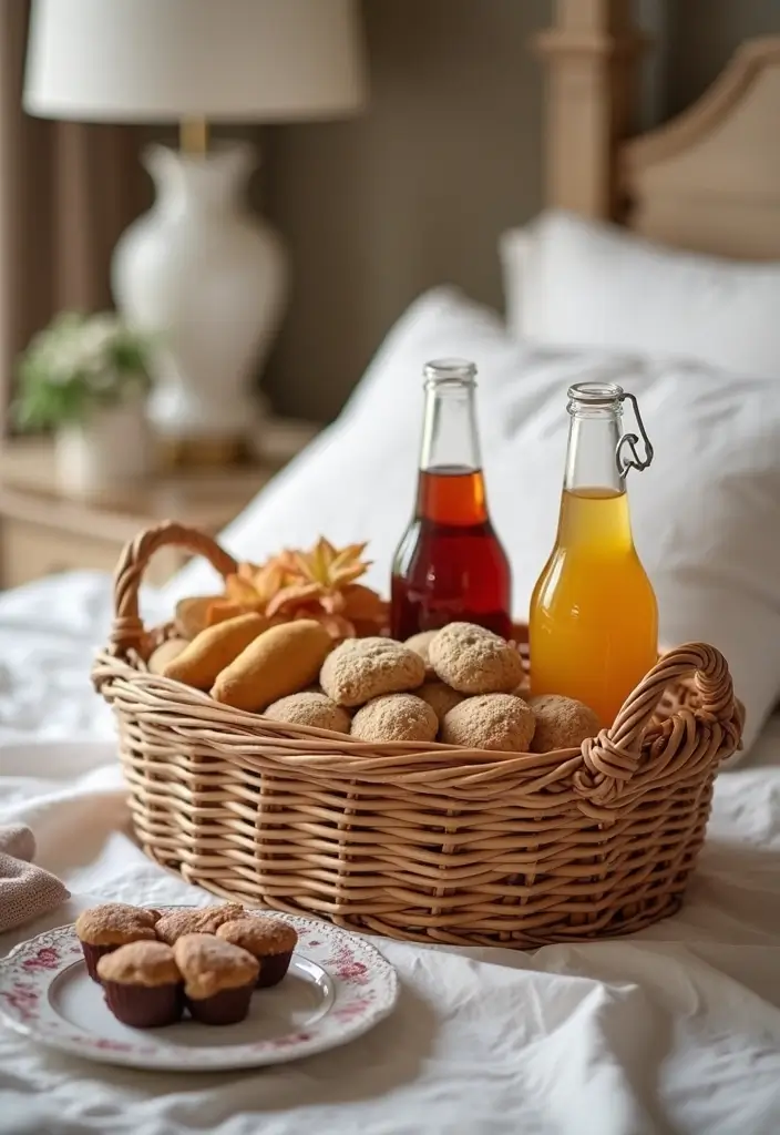 29 Romantic Bedroom Ideas for Him's Birthday That Feel Personal & Cozy - 16. His Favorite Snacks Corner