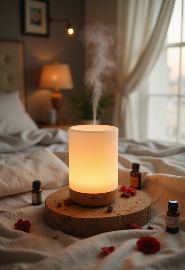 29 Romantic Bedroom Ideas for Him's Birthday That Feel Personal & Cozy - 17. Aromatherapy Diffuser