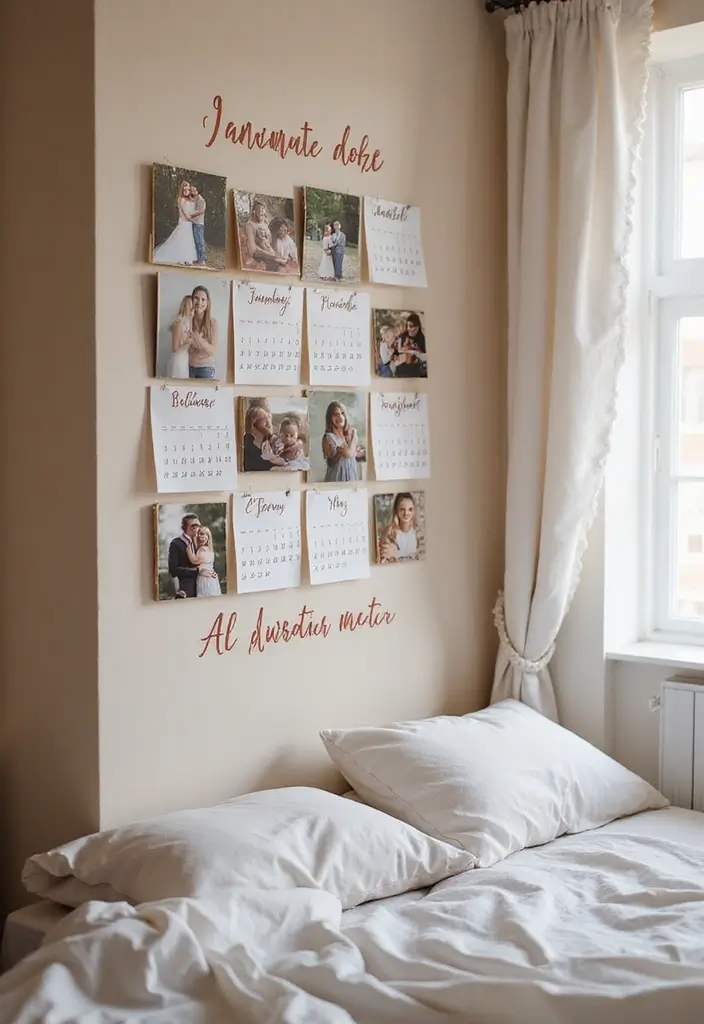 29 Romantic Bedroom Ideas for Him's Birthday That Feel Personal & Cozy - 20. Personalized Calendar