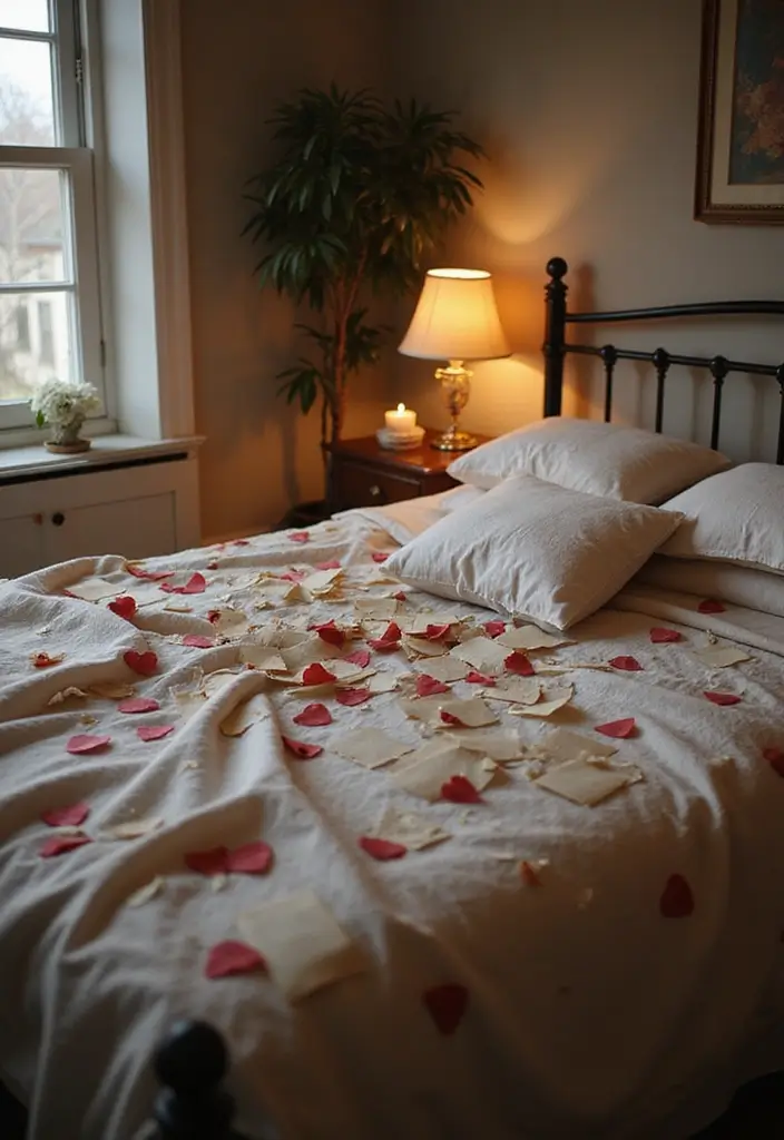 29 Romantic Bedroom Ideas for Him's Birthday That Feel Personal & Cozy - 26. Secret Love Letters