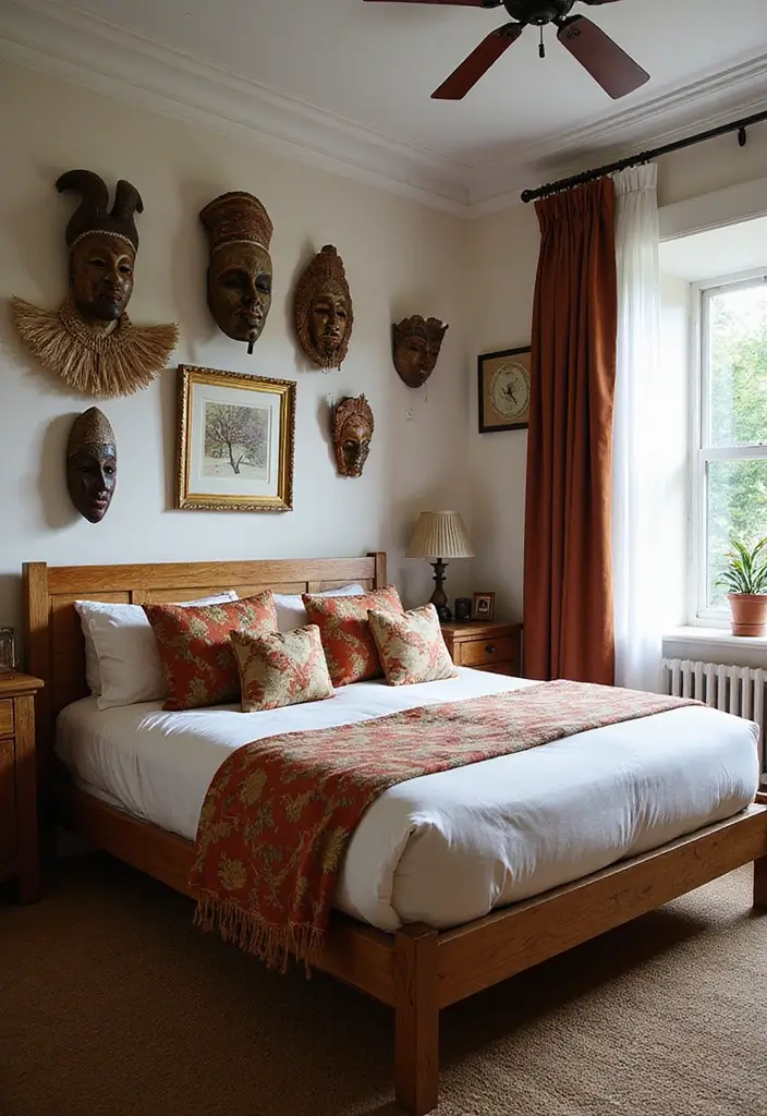 30 Bedroom Ideas for Black Women That Feel Bold, Beautiful & Empowering - 28. Cultural Artifacts