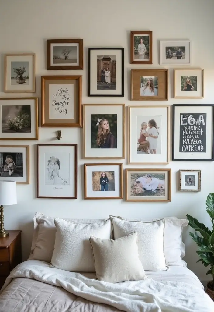 30 Bedroom Ideas for Black Women That Feel Bold, Beautiful & Empowering - 8. Personalized Gallery Wall