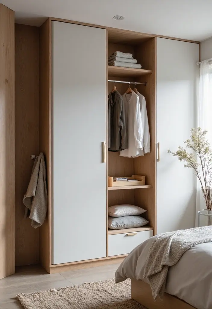 30 Bedroom Wardrobe Design Ideas That Maximize Space Beautifully - 4. Vertical Storage Solutions