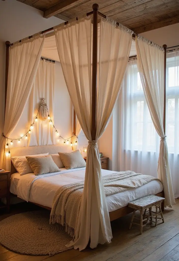 30 Cozy Boho Bedroom Ideas That Feel Dreamy and Relaxed - 11. Bohemian Canopy Beds