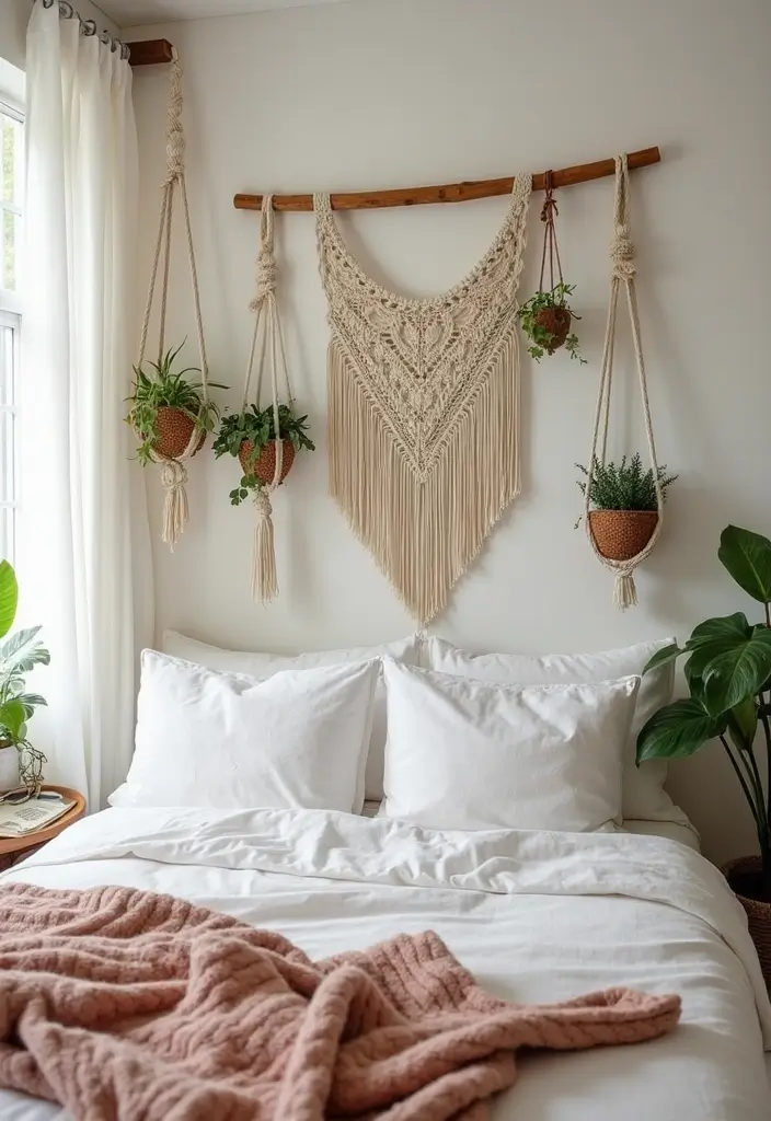 30 Cozy Boho Bedroom Ideas That Feel Dreamy and Relaxed - 19. Macrame Accessories