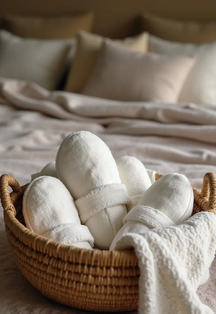 30 Cozy Boho Bedroom Ideas That Feel Dreamy and Relaxed - 28. Cozy Bathrobes and Slippers