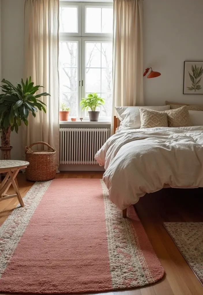 30 Dark Green Bedroom Ideas That Feel Cozy, Calm & Luxurious - 17. Layering Rugs