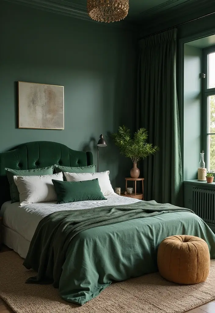 30 Dark Green Bedroom Ideas That Feel Cozy, Calm & Luxurious - 21. Eco-friendly Decor Items