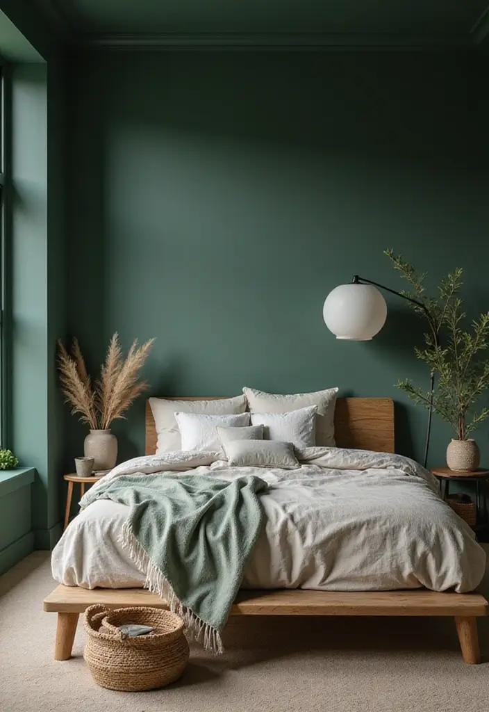30 Forest Green Bedroom Ideas That Bring Nature Indoors - 1. Cozy Forest Green Walls