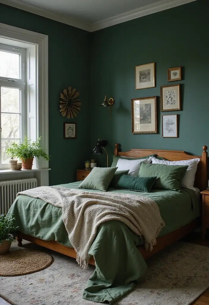 30 Forest Green Bedroom Ideas That Bring Nature Indoors - 10. Vintage Finds