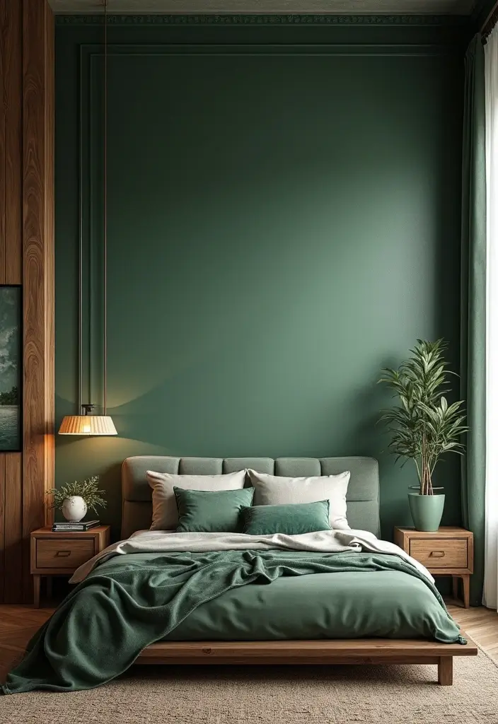 30 Forest Green Bedroom Ideas That Bring Nature Indoors - 23. Incorporating Texture