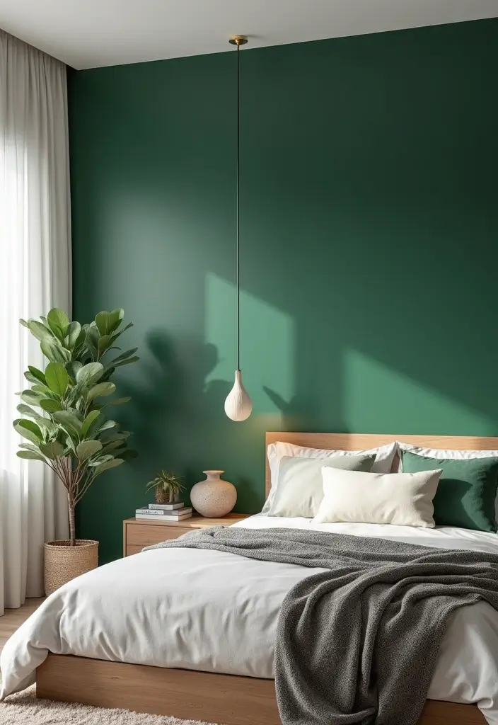 30 Forest Green Bedroom Ideas That Bring Nature Indoors - 8. Green Accent Walls