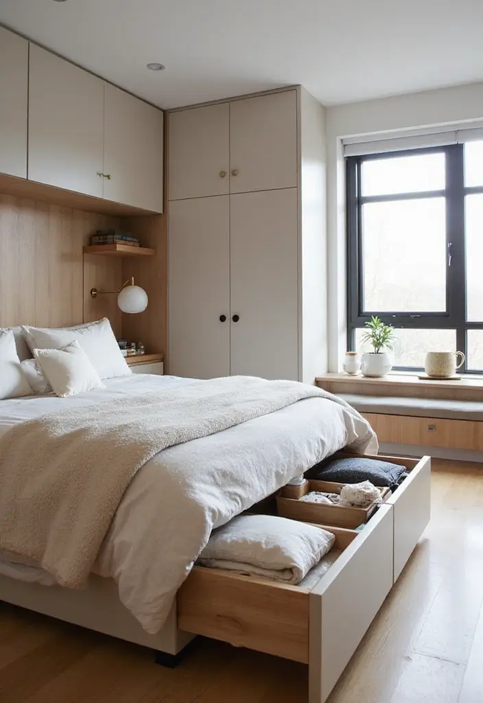 30 Inside Cupboard Ideas Bedroom That Maximize Storage - 12. Hidden Storage in Bed Frames