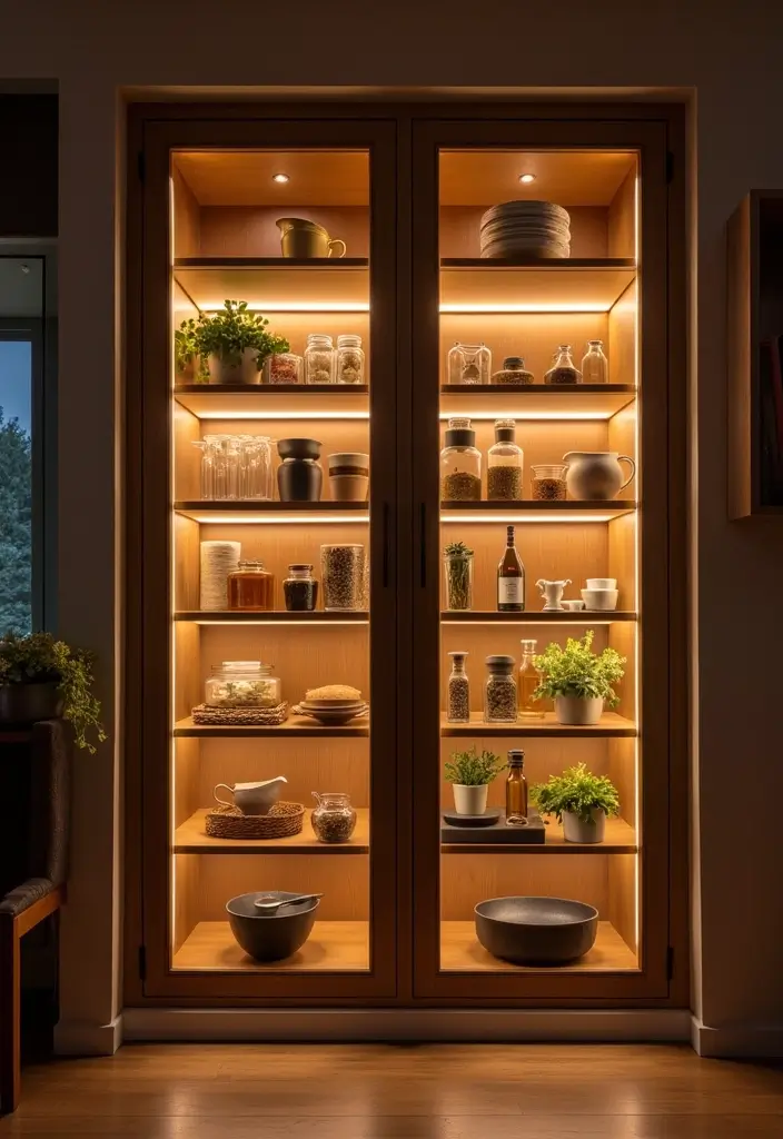 30 Inside Cupboard Ideas Bedroom That Maximize Storage - 22. Incorporate Lighting for Effect