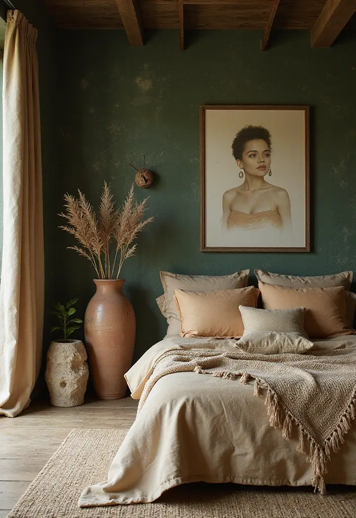 30 Jungle Bedroom Ideas for Adults That Bring Nature Indoors - 12. Earthy Accents