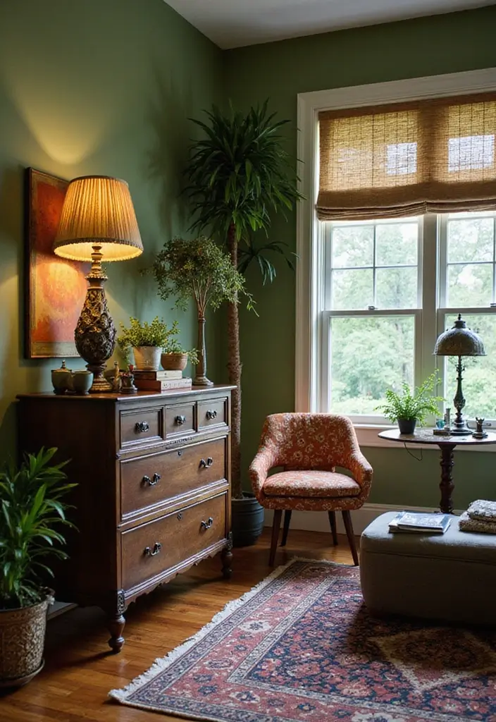 30 Jungle Bedroom Ideas for Adults That Bring Nature Indoors - 14. Vintage Finds
