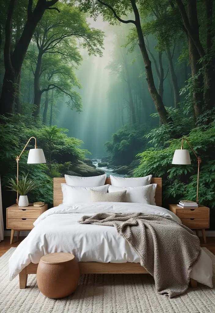30 Jungle Bedroom Ideas for Adults That Bring Nature Indoors - 5. Statement Wall Murals