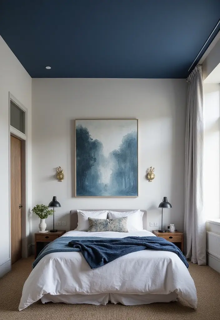 30 Midnight Blue Bedroom Ideas That Feel Bold and Sophisticated - 11. Midnight Blue Ceilings