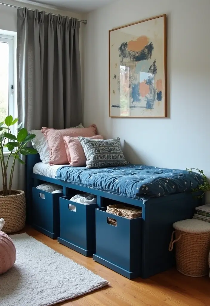 30 Midnight Blue Bedroom Ideas That Feel Bold and Sophisticated - 21. Midnight Blue Storage Solutions