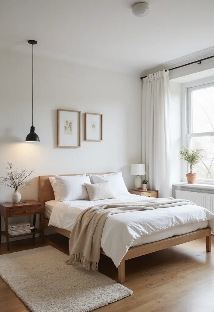 30 Minimalist Small Bedroom Ideas That Look Airy & Organized - 10. Cohesive Decorative Accents