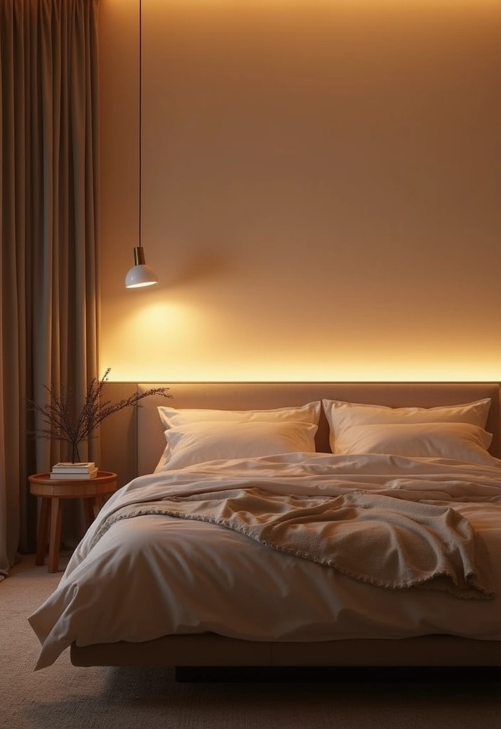 30 Minimalist Small Bedroom Ideas That Look Airy & Organized - 11. Layered Lighting