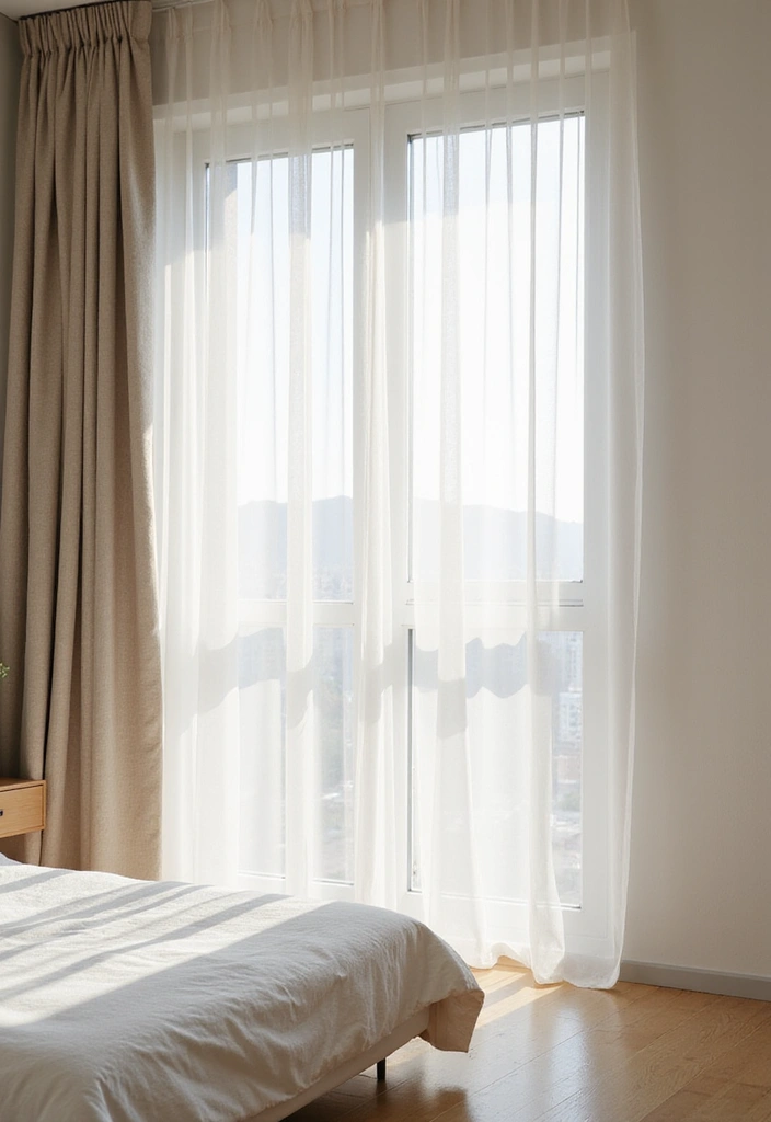 30 Minimalist Small Bedroom Ideas That Look Airy & Organized - 15. Minimal Window Treatments