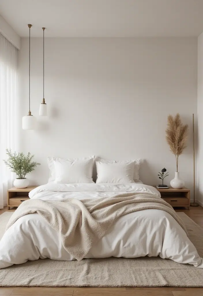 30 Minimalist Small Bedroom Ideas That Look Airy & Organized - 28. Soft Curves in Furniture